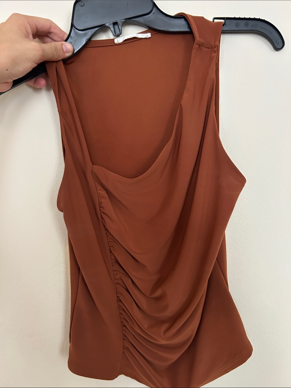 Timing Rust Draped Sleeveless Tank Dress